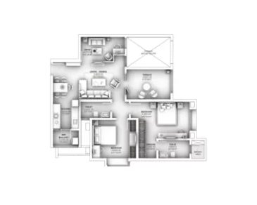 Ganga Legends County Bavdhan 2BHK Plan